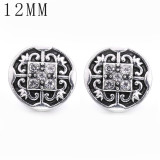 1pcs 12MM  design metal silver plated snap charms Multicolor