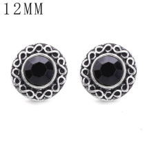 1pcs 12MM  design metal silver plated snap charms Multicolor