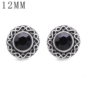 1pcs 12MM  design metal silver plated snap charms Multicolor