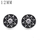 1pcs 12MM  design metal silver plated snap charms Multicolor