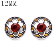 1pcs 12MM  design metal silver plated snap charms Multicolor