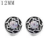 1pcs 12MM  design metal silver plated snap charms Multicolor
