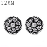 1pcs 12MM  design metal silver plated snap charms Multicolor