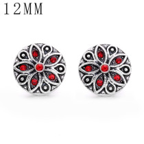 1pcs love 12MM  design metal silver plated snap charms Multicolor