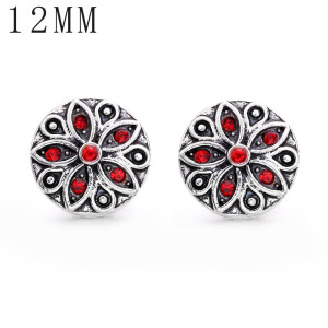 1pcs love 12MM  design metal silver plated snap charms Multicolor