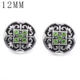 1pcs 12MM  design metal silver plated snap charms Multicolor