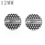 1pcs 12MM  design metal silver plated snap charms Multicolor