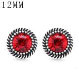 1pcs 12MM  design metal silver plated snap charms Multicolor