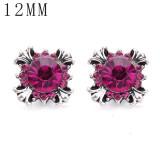 1pcs 12MM  design metal silver plated snap charms Multicolor