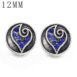 1pcs 12MM  design metal silver plated snap charms Multicolor