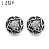 1pcs 12MM  design metal silver plated snap charms Multicolor
