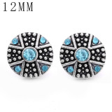 1pcs 12MM  design metal silver plated snap charms Multicolor