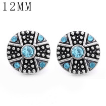 1pcs 12MM  design metal silver plated snap charms Multicolor