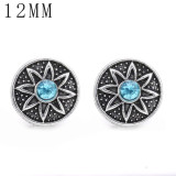 1pcs 12MM  design metal silver plated snap charms Multicolor