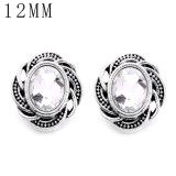 1pcs 12MM  design metal silver plated snap charms Multicolor