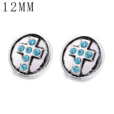 1pcs 12MM  design metal silver plated snap charms Multicolor