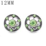 1pcs 12MM  design metal silver plated snap charms Multicolor