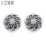 1pcs 12MM  design metal silver plated snap charms Multicolor