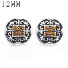 1pcs 12MM  design metal silver plated snap charms Multicolor