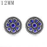 1pcs 12MM  design metal silver plated snap charms Multicolor