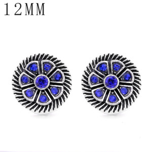 1pcs 12MM  design metal silver plated snap charms Multicolor