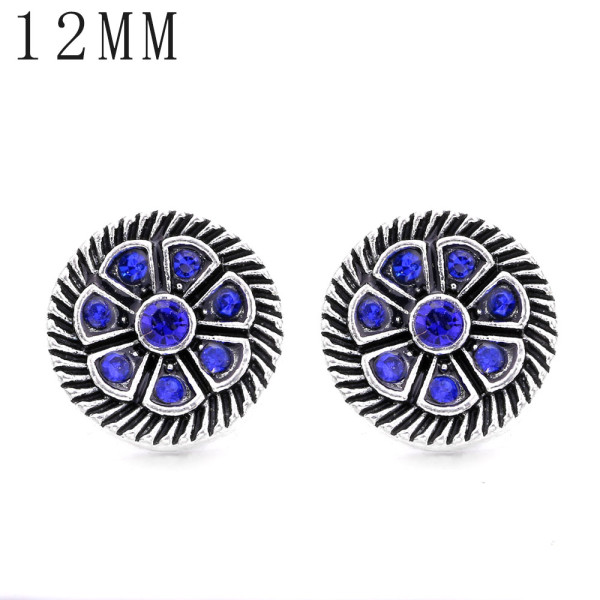 1pcs 12MM  design metal silver plated snap charms Multicolor