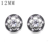 1pcs 12MM  design metal silver plated snap charms Multicolor