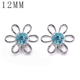 1pcs 12MM  design metal silver plated snap charms Multicolor