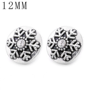 1pcs 12MM  design metal silver plated snap charms Multicolor