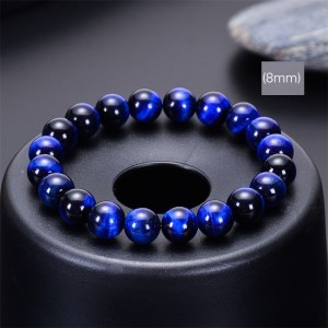 8MM Natural Blue Tiger Eye Bracelet Eagle Eye Cat Eye Bracelet