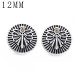 1pcs 12MM  design metal silver plated snap charms Multicolor