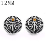 1pcs 12MM  design metal silver plated snap charms Multicolor