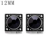 1pcs 12MM  design metal silver plated snap charms Multicolor