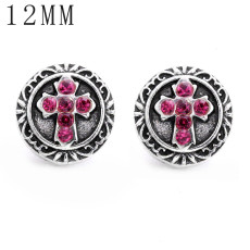 1pcs 12MM  design metal silver plated snap charms Multicolor