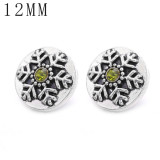 1pcs 12MM  design metal silver plated snap charms Multicolor