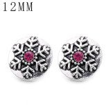 1pcs 12MM  design metal silver plated snap charms Multicolor