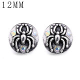 1pcs 12MM  design metal silver plated snap charms Multicolor