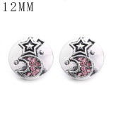 1pcs 12MM  design metal silver plated snap charms Multicolor