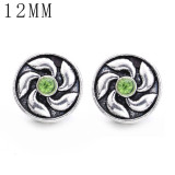 1pcs 12MM  design metal silver plated snap charms Multicolor