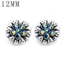 1pcs 12MM  design metal silver plated snap charms Multicolor