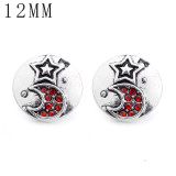 1pcs 12MM  design metal silver plated snap charms Multicolor