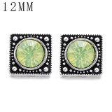 1pcs 12MM  design metal silver plated snap charms Multicolor