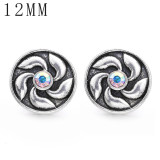 1pcs 12MM  design metal silver plated snap charms Multicolor