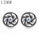 1pcs 12MM  design metal silver plated snap charms Multicolor