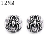 1pcs 12MM  design metal silver plated snap charms Multicolor