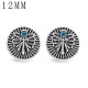 1pcs 12MM  design metal silver plated snap charms Multicolor