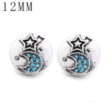 1pcs 12MM  design metal silver plated snap charms Multicolor