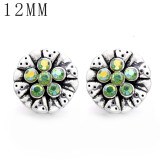 1pcs 12MM  design metal silver plated snap charms Multicolor