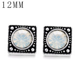 1pcs 12MM  design metal silver plated snap charms Multicolor