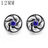 1pcs 12MM  design metal silver plated snap charms Multicolor